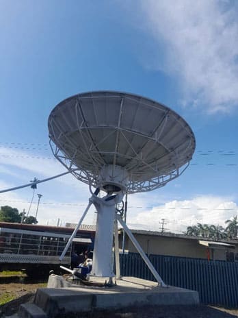 4.5m diameter satellite terminal for fibre back up service